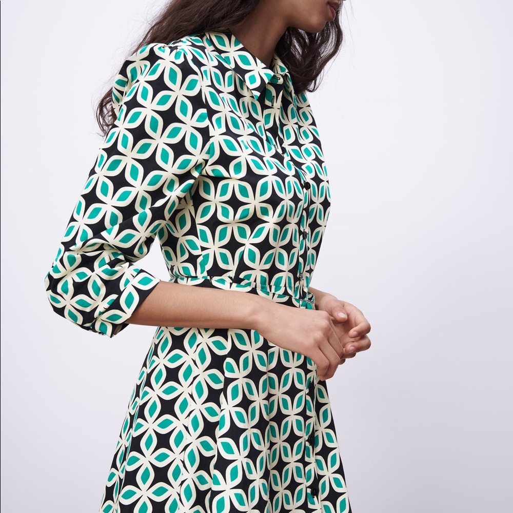 Zara Printed Dress with Belt size Medium - Picture 5 of 13